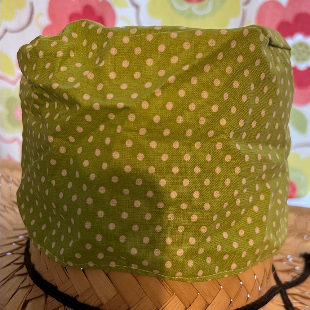 Green Polka Dot scrub cap